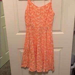 Orange floral sleeveless sundress